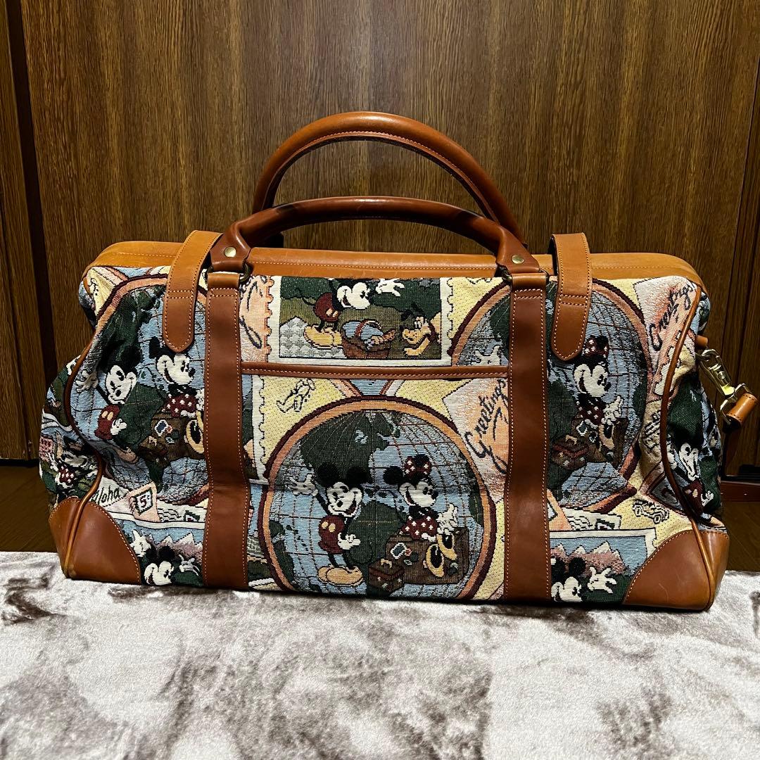 【レア】ディズニー　レトロミッキー　ゴブラン織りボストンバック