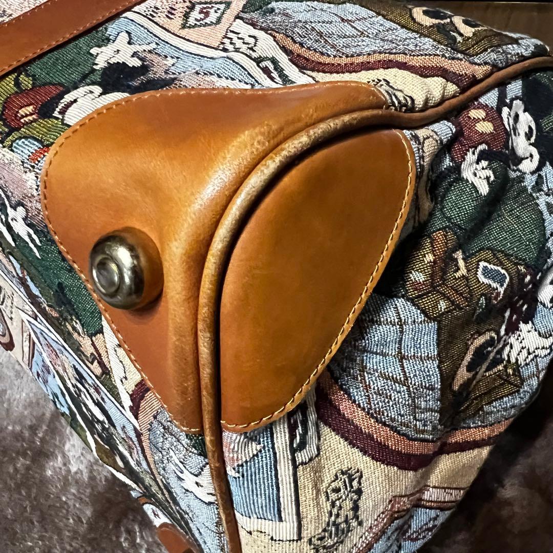 【レア】ディズニー　レトロミッキー　ゴブラン織りボストンバック