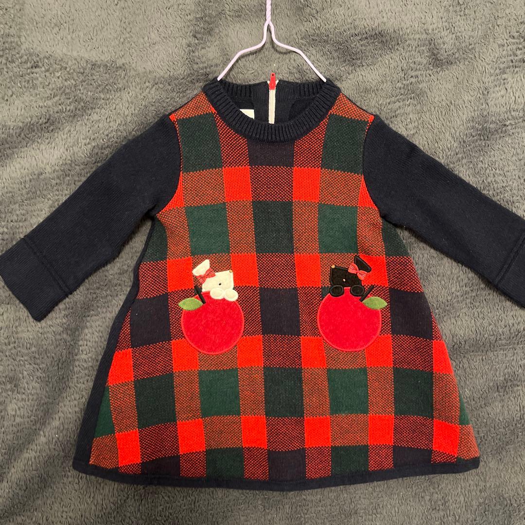 美品　ファミリア　80 チェック柄ワンピース