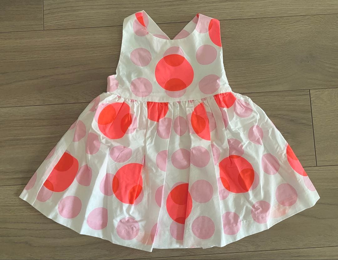 【める】ジャカディ 水玉模様ノースリーブワンピース 18ヶ月用