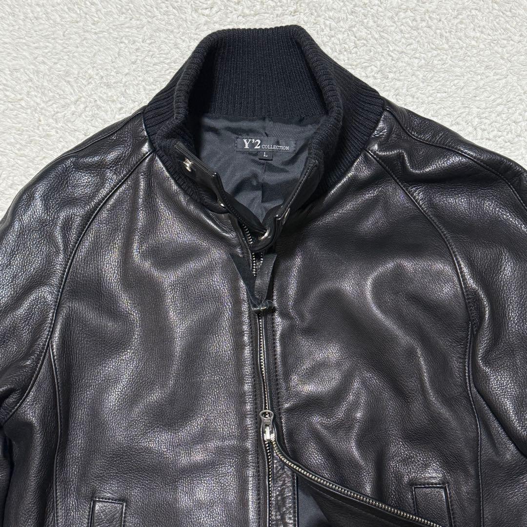 美品 ワイツーレザー MA-1タイプ レザージャケット ブラック S相当 日本製