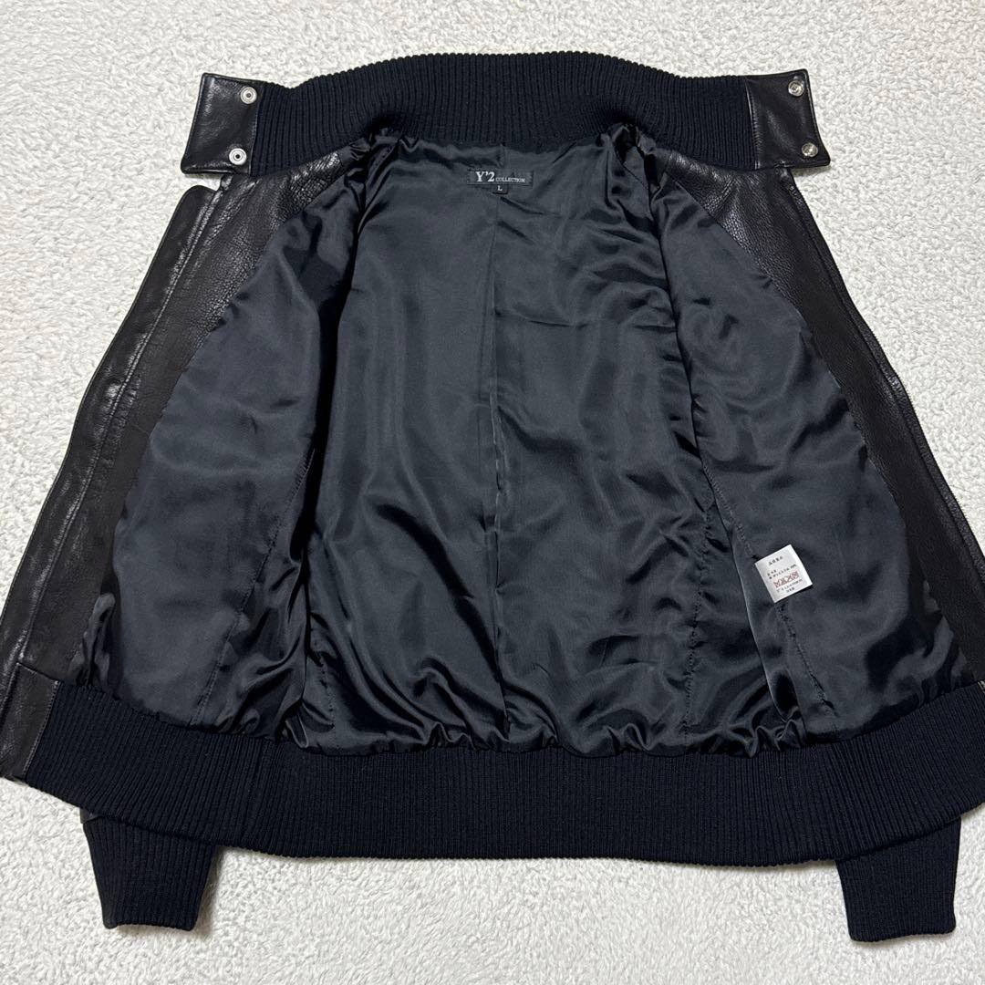 美品 ワイツーレザー MA-1タイプ レザージャケット ブラック S相当 日本製