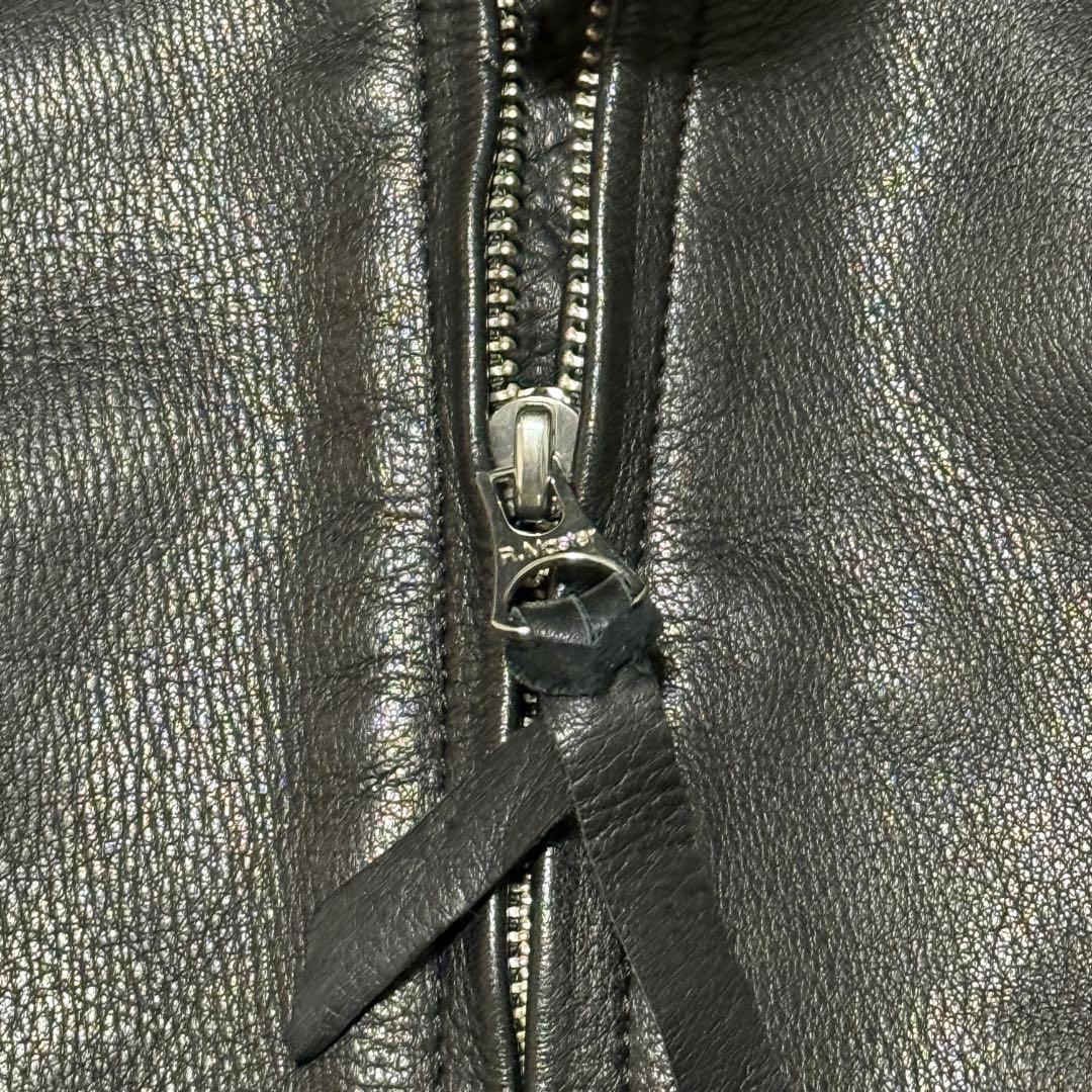 美品 ワイツーレザー MA-1タイプ レザージャケット ブラック S相当 日本製