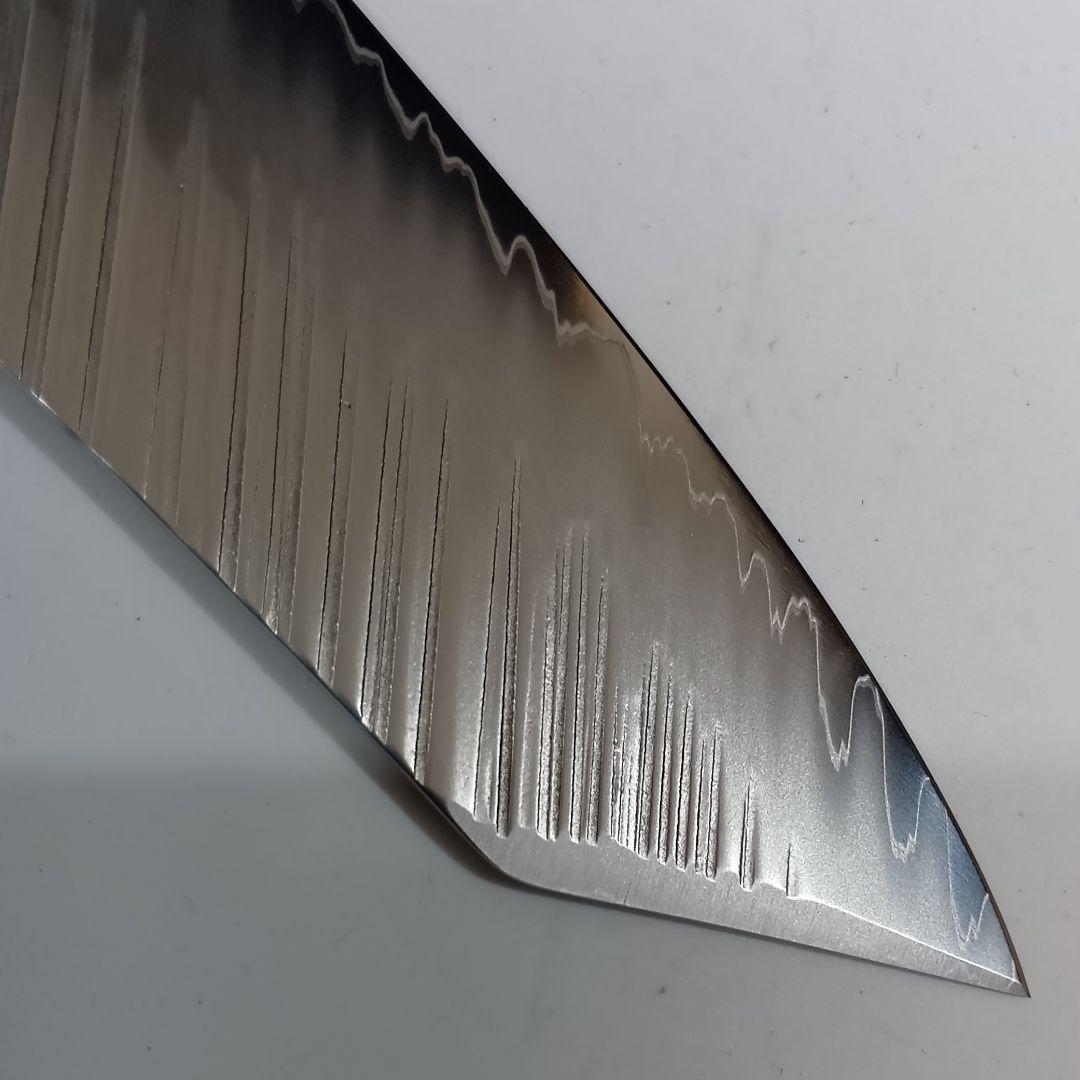 鬼反り切付型 V金10号 9層クラッド鋼 牛刀 包丁 22cm 黒檀八角柄