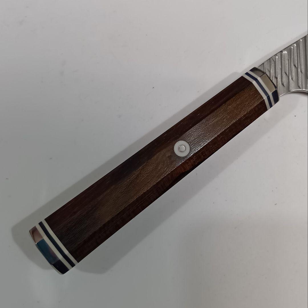 鬼反り切付型 V金10号 9層クラッド鋼 牛刀 包丁 22cm 黒檀八角柄