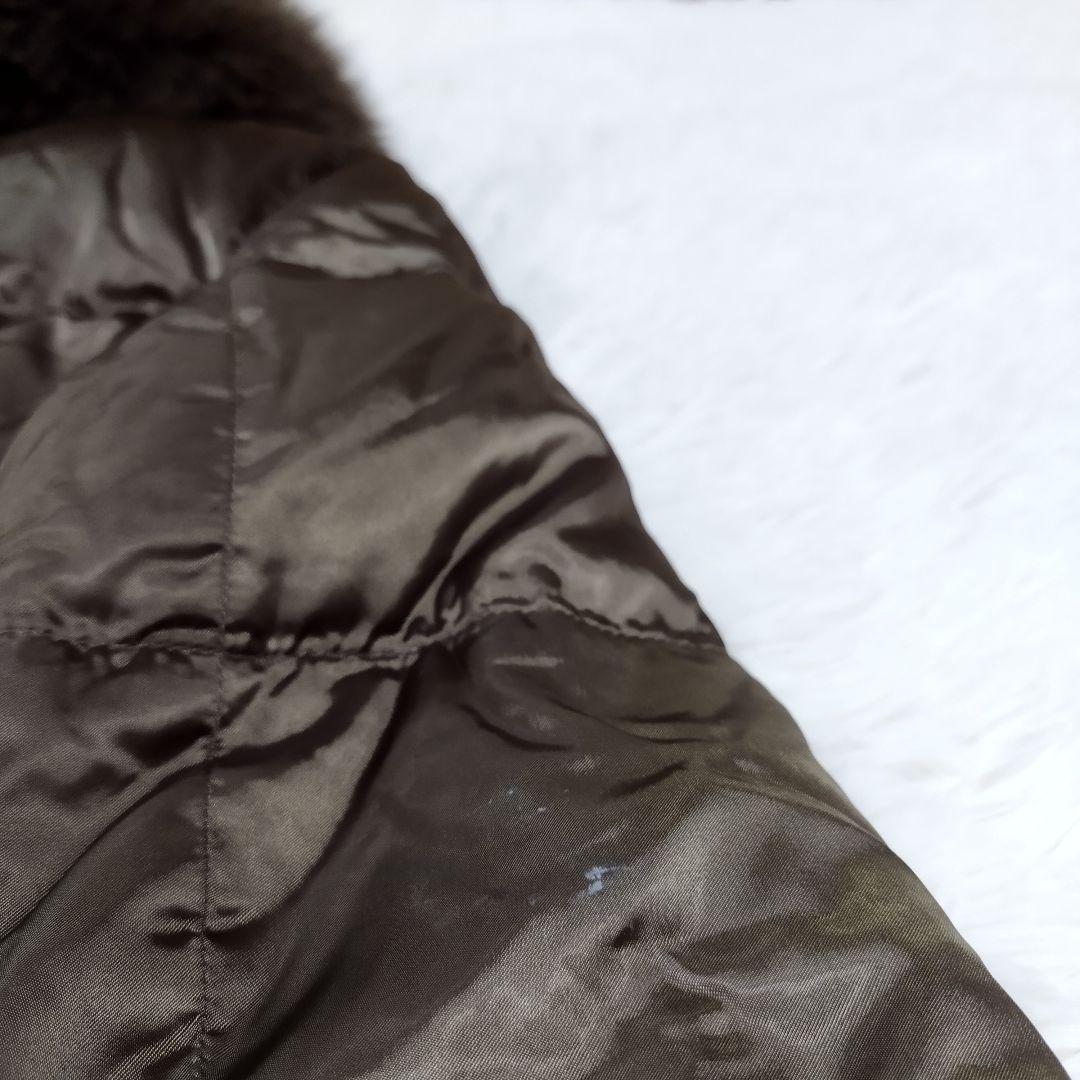 18190✨プラダスポーツ フォックスファー フレアダウンコート カーキ