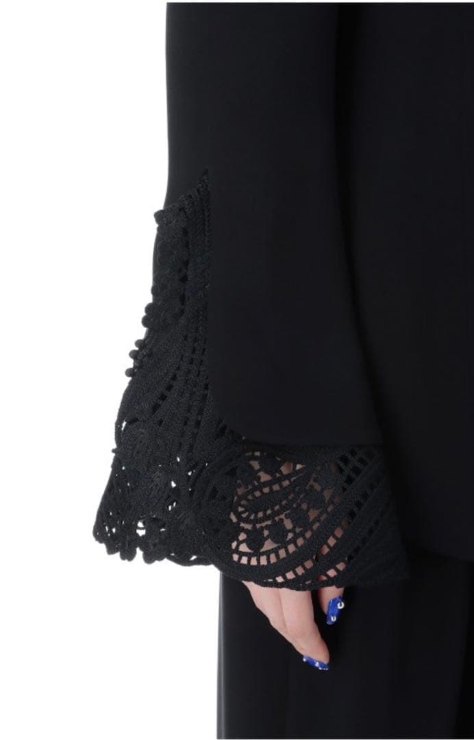 mame kurogouchi マメクロゴウチ レース カフス ブラウス 黒