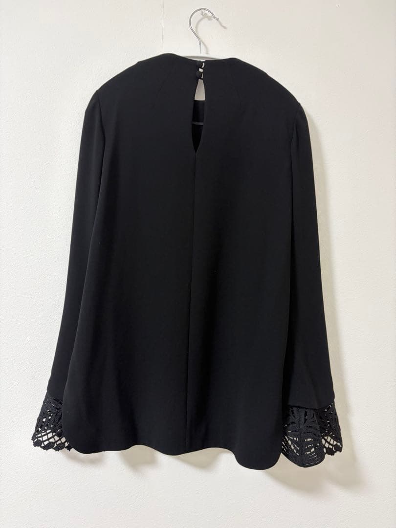 mame kurogouchi マメクロゴウチ レース カフス ブラウス 黒