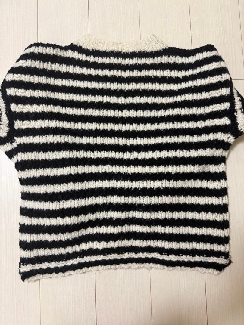 IENA BLACK ハイネックボーダーニット