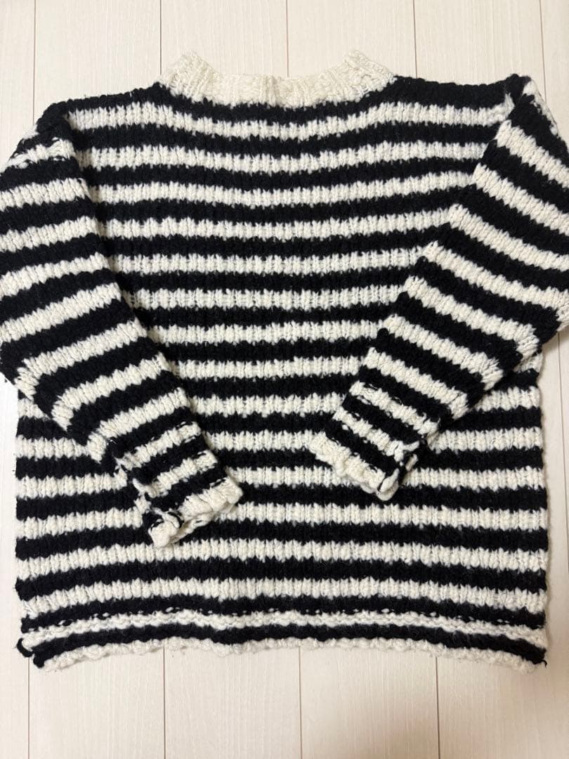 IENA BLACK ハイネックボーダーニット