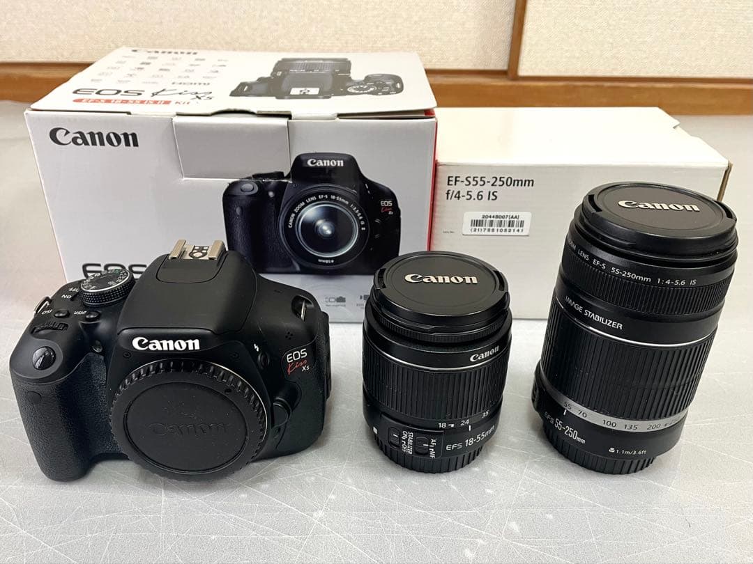 Canon EOS Kiss X5 一眼レフカメラ 標準レンズ&望遠レンズセット