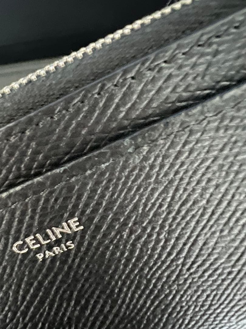 CELINE ブラック カーフスキン カードホルダー パスケース ケース