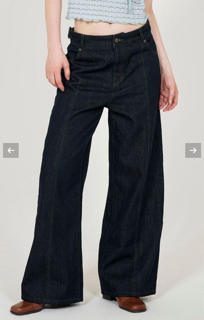 High&Lowウエスト デニムパンツ TINA：JOJUN