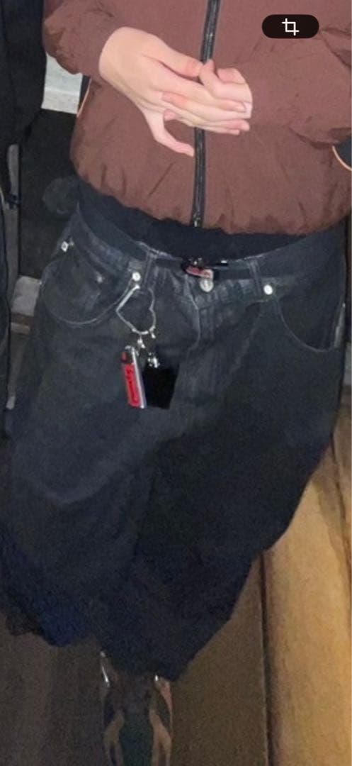 punkandyo バギーデニム ブラック 34インチ