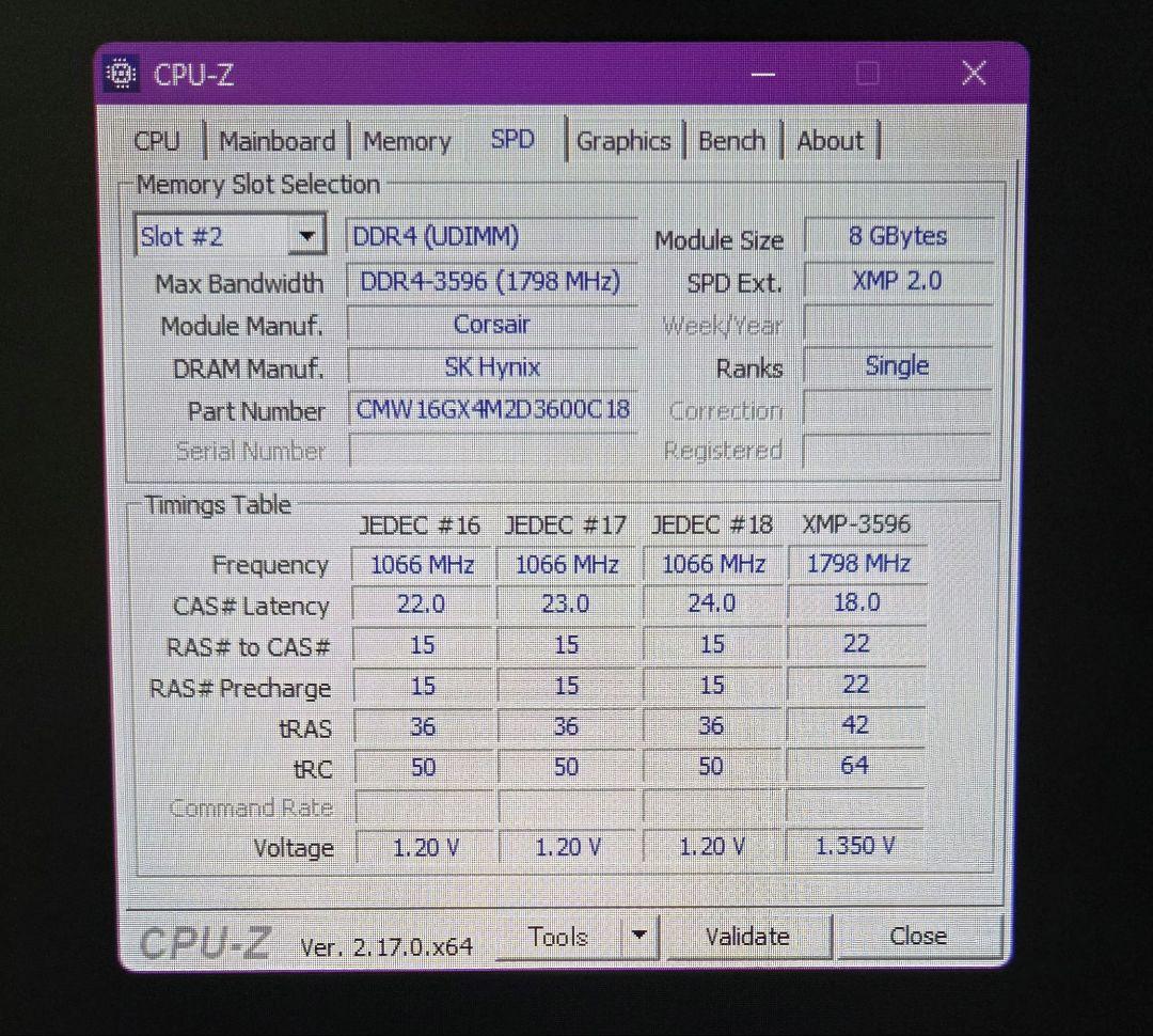 メモリ　16GB　(8GBx2枚)