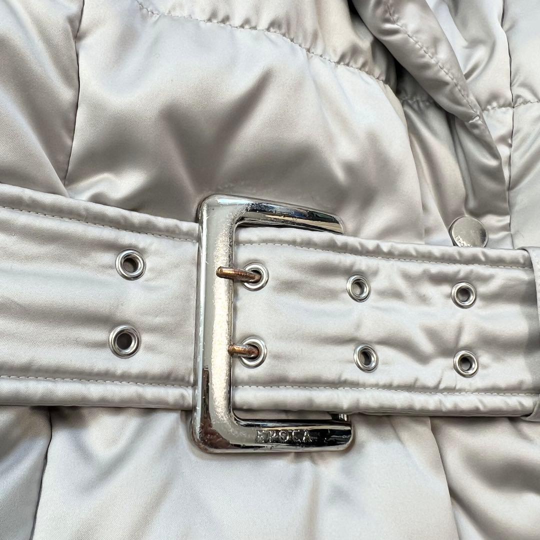 【エポカ】ダウンコート フォックスファー 2way Aライン ベルト 40