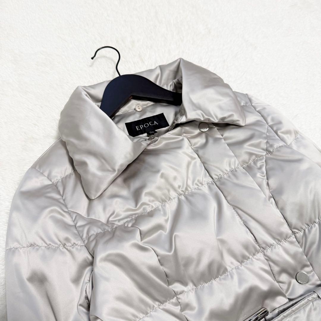 【エポカ】ダウンコート フォックスファー 2way Aライン ベルト 40