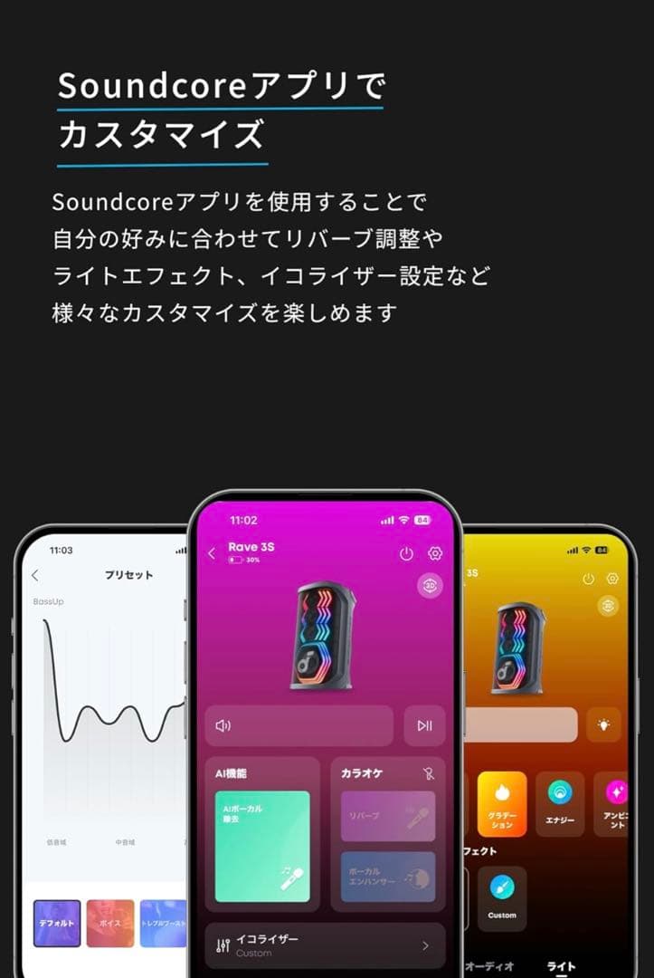 Anker アンカー Soundcore Rave 3 マイク２本付