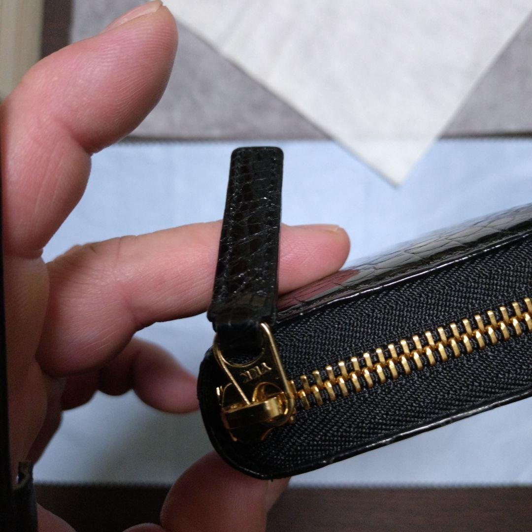 TOKYO CROCODILEシャイニング加工スモールクロコダイル 見付4箇所も