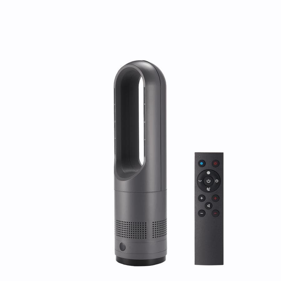 タワーファン 冷暖 扇風機 冷暖兼用 静音 冷暖房 羽なし ミニ 56cm 黒