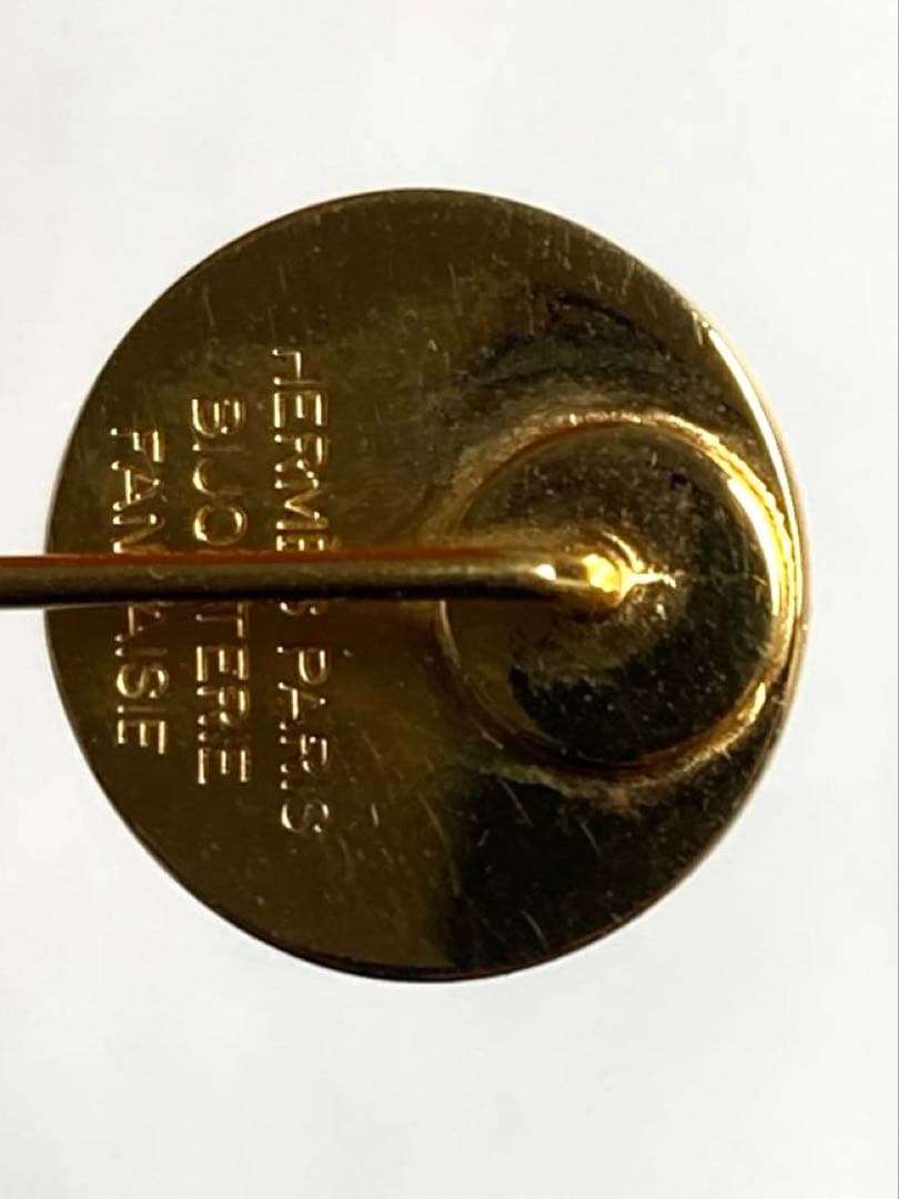 良品　HERMES エルメス セリエ ピンブローチ ピンバッジ ゴールド 箱付き