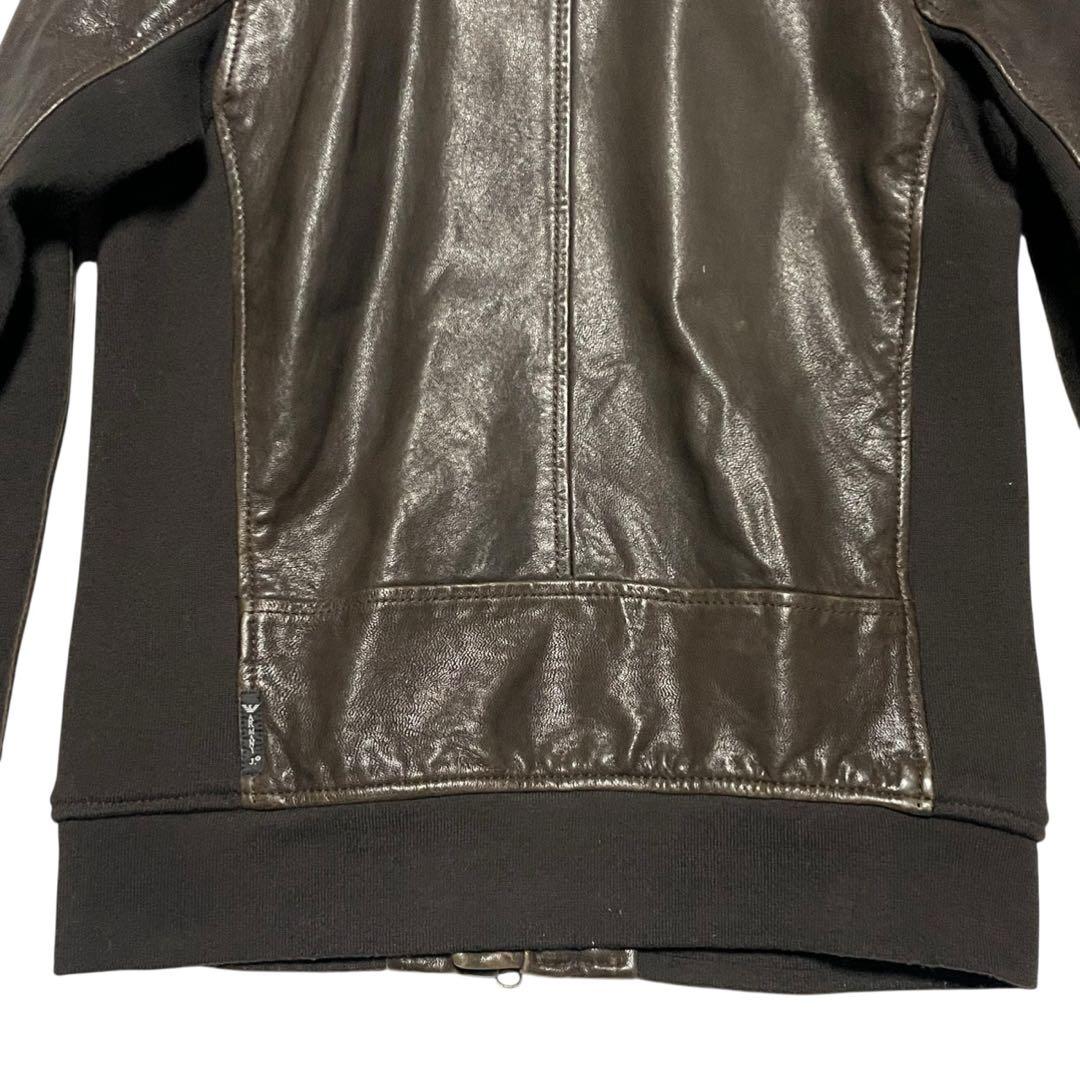 アルマーニジーンズ ARMANI JEANSラムレザージャケット ダブルジップ