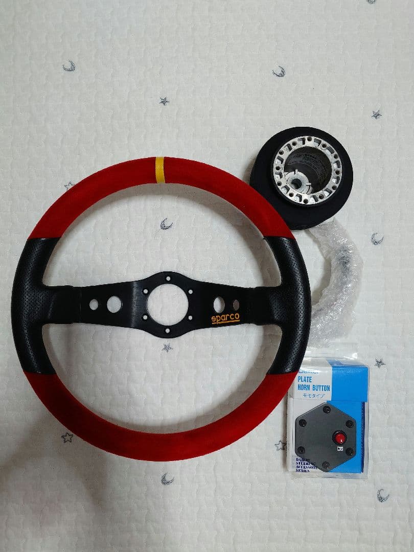 35Φ ステアリング スパルコ 2スポーク 希少な当時物　ホーン、ボスのセット