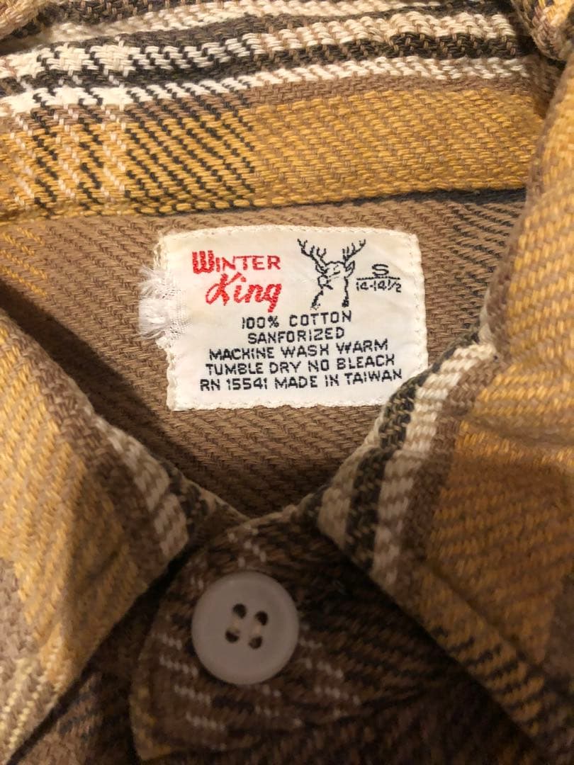 u*9様 最終値下げ　60s 〜70s Winter King ネルシャツ Sサ