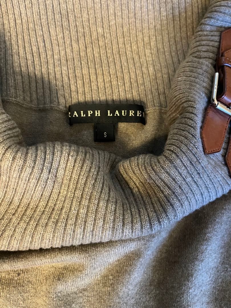 ラルフローレン 革ベルト付きオフショルダー ニットセーター