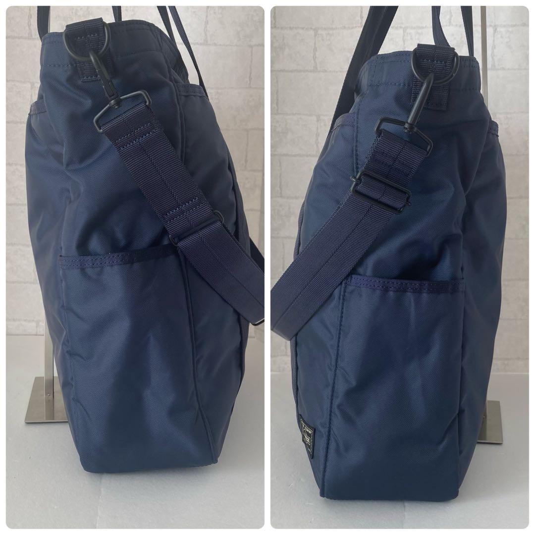 未使用級 ポーター フラッシュ 2way トートバッグ ネイビー