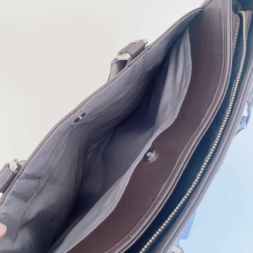 【美品】バーニーズニューヨーク ビジネストートバッグ 2way ショルダー紐付