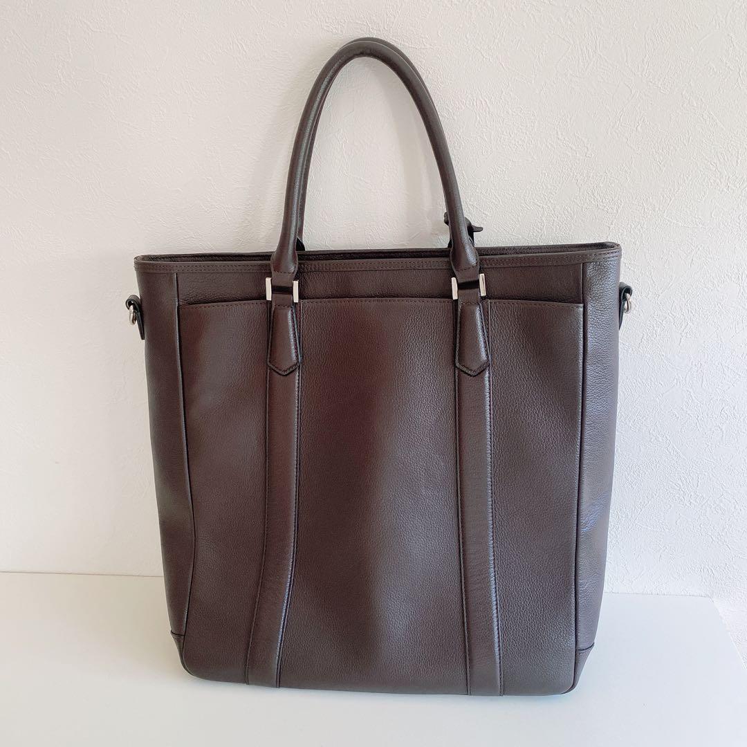 【美品】バーニーズニューヨーク ビジネストートバッグ 2way ショルダー紐付