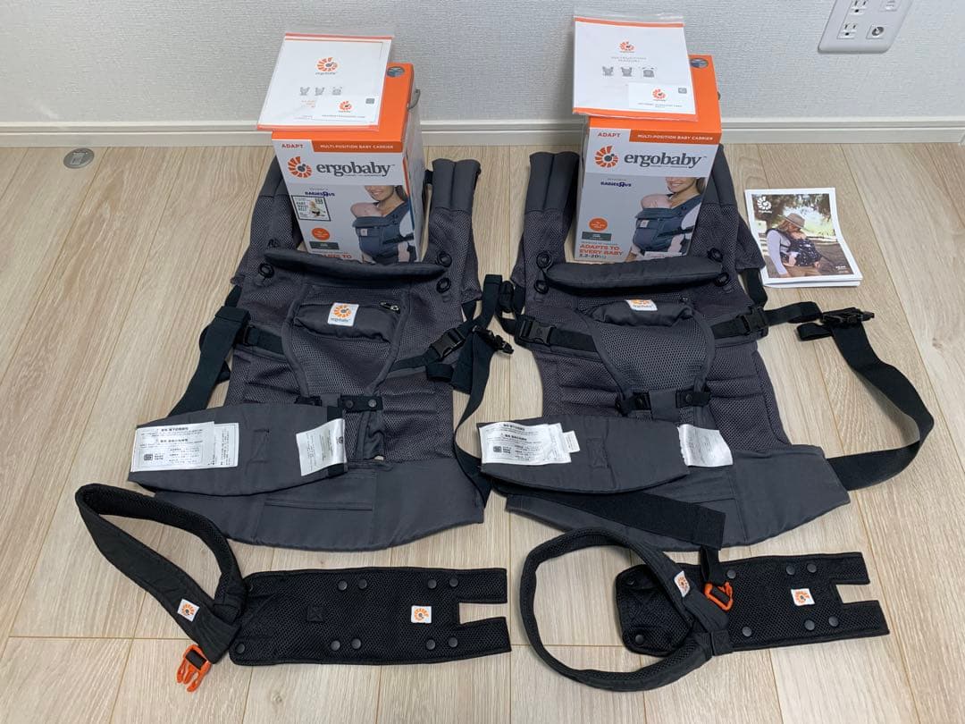 【付属品完備】エルゴ アダプト グレー 抱っこ紐 2個セット ウエストベルト付き