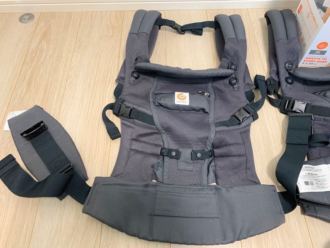 【付属品完備】エルゴ アダプト グレー 抱っこ紐 2個セット ウエストベルト付き