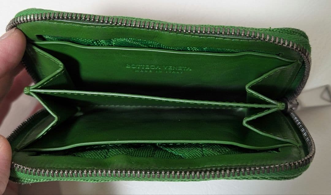 BOTTEGA VENETA ケース ラウンドファスナー グリーン