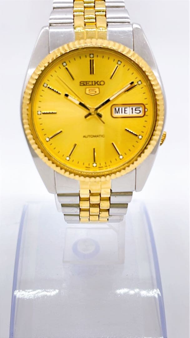 【稼働】SEIKO 5 7S26-0500 裏スケ デイデイト 状態良好