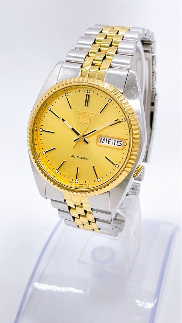【稼働】SEIKO 5 7S26-0500 裏スケ デイデイト 状態良好