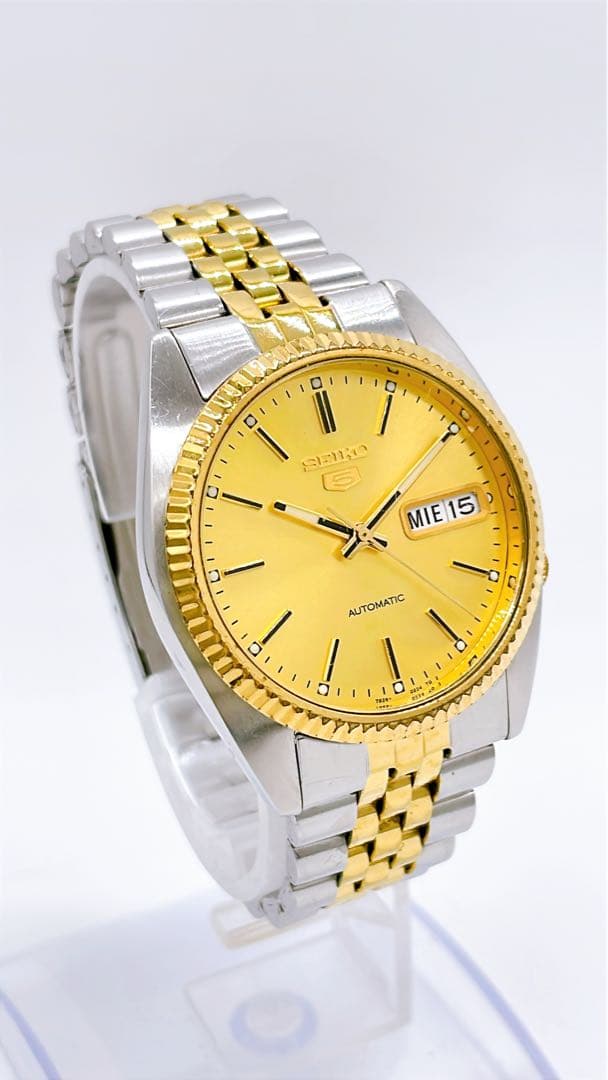 【稼働】SEIKO 5 7S26-0500 裏スケ デイデイト 状態良好