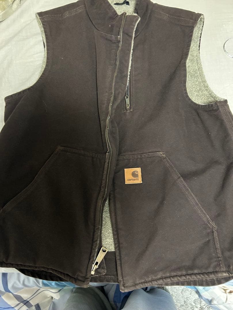 Carhartt ダークブラウン ベスト　made in Mexico USA製