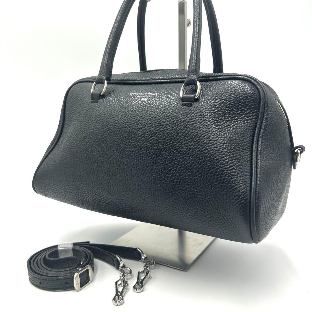 【外観美品】CHRISTIAN VILLA ボストンバッグ 2way