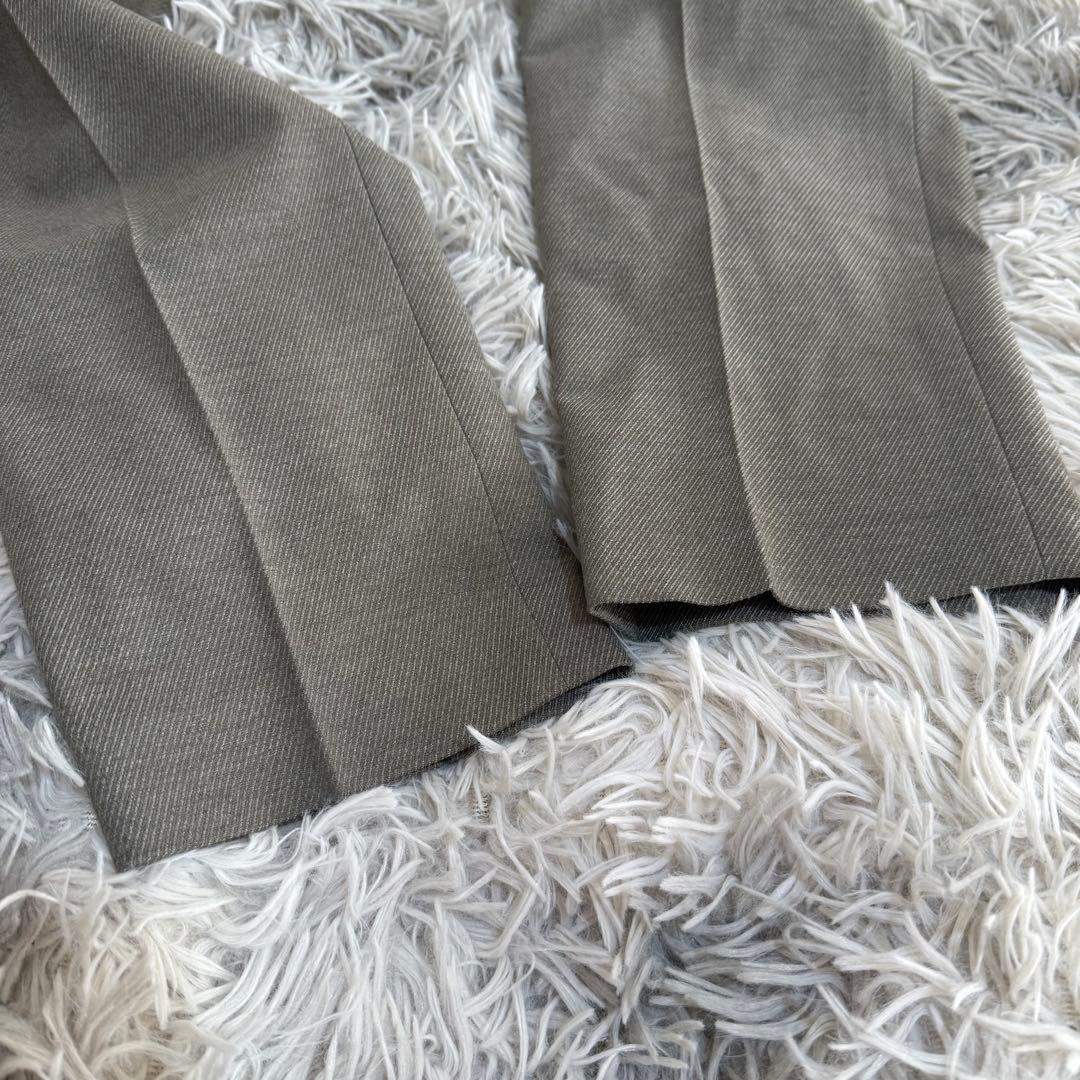 美品 グリーンレーベルリラクシング セットアップスーツ ノーカラー 洗濯可