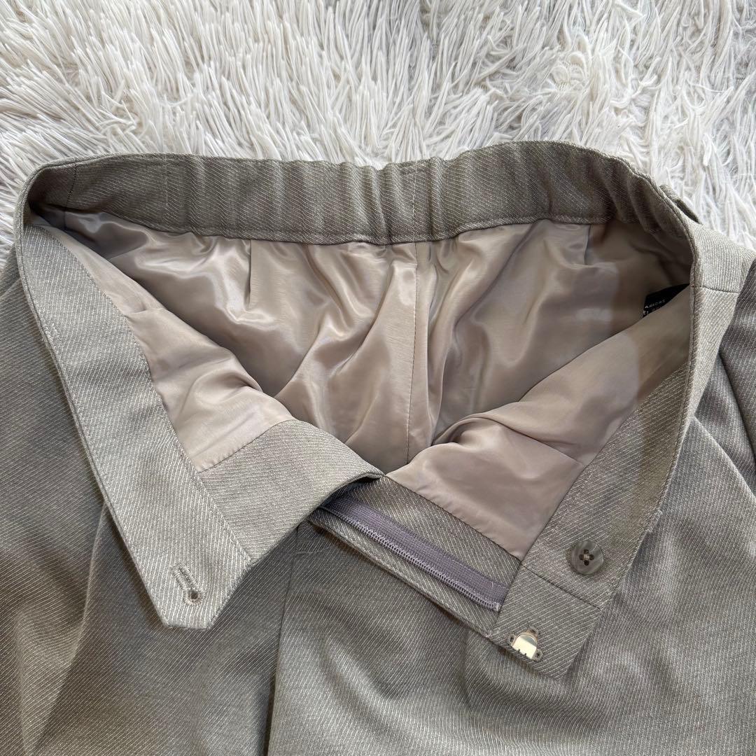 美品 グリーンレーベルリラクシング セットアップスーツ ノーカラー 洗濯可