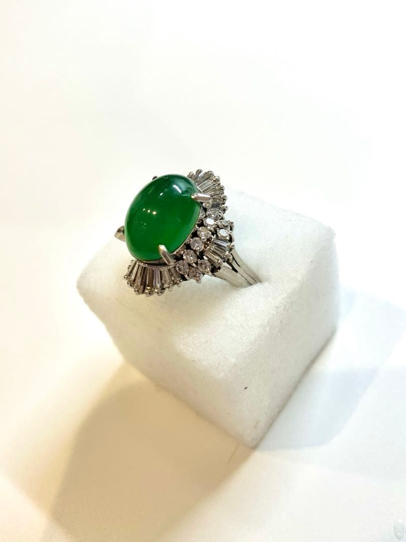 ひすい　ダイヤ　指輪　プラチナ　Pt