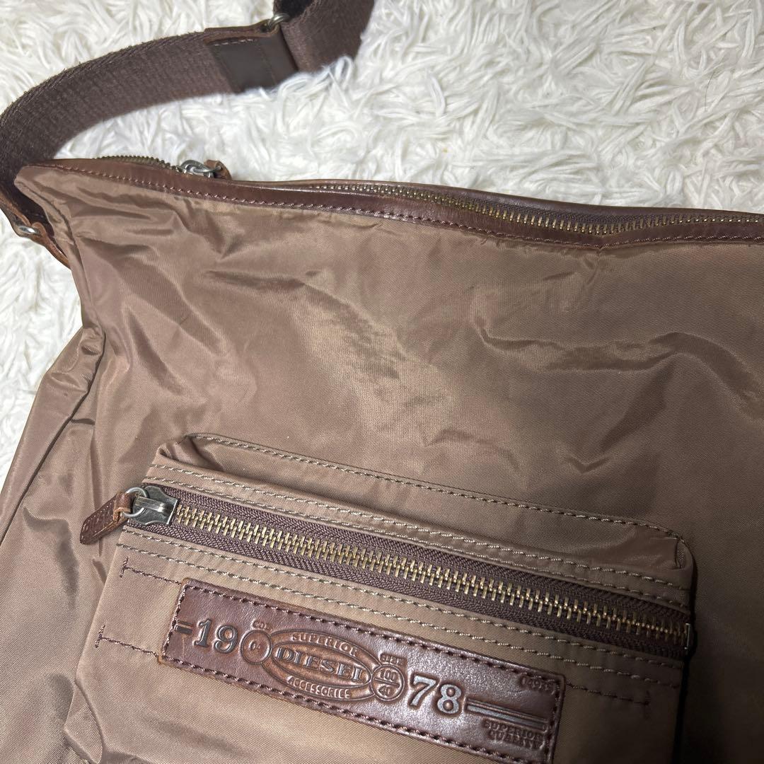 【希少】y2k archive DIESELワンショルダー　ブラウン　ナイロン