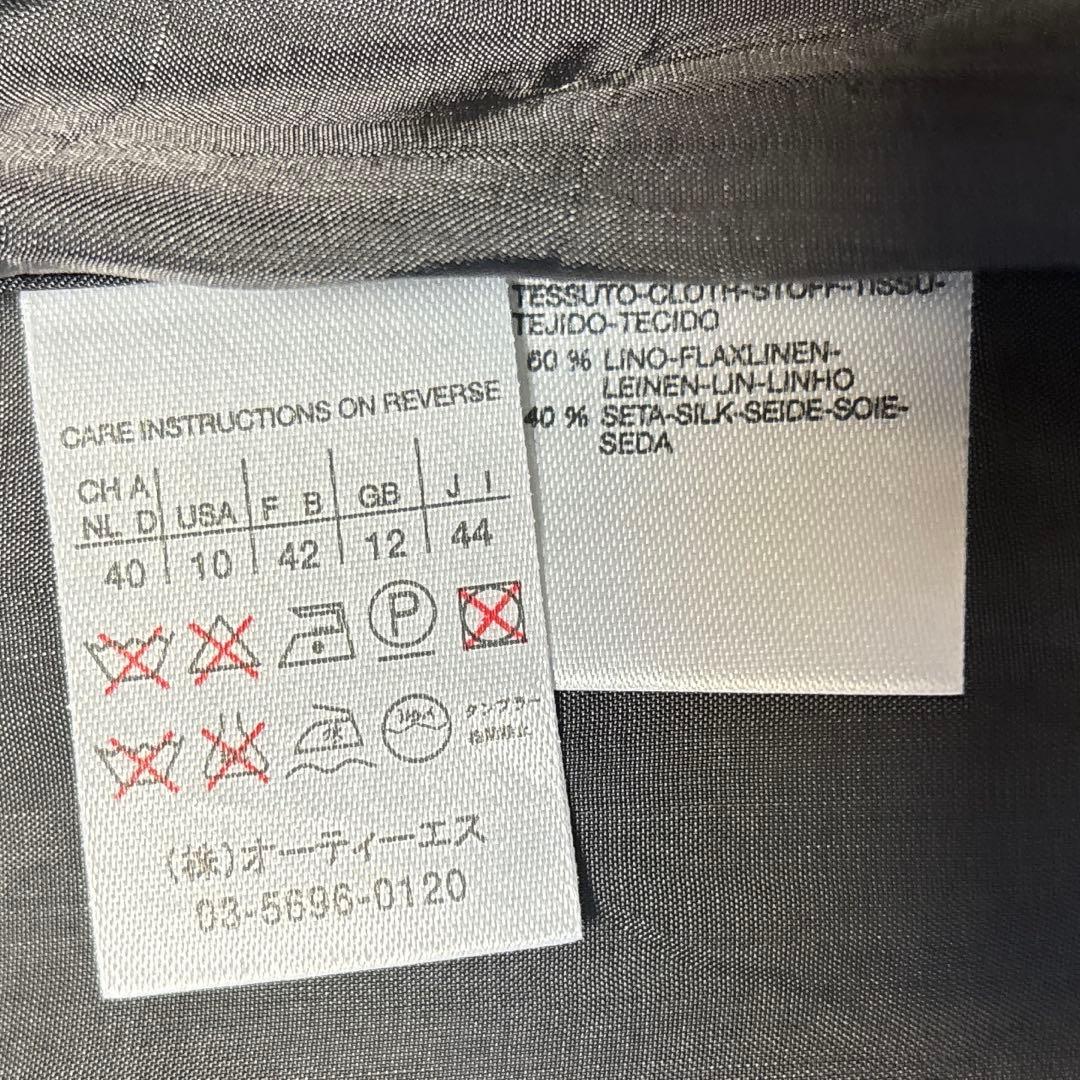 希少サイズ⭐︎マックスマーラ　 リネンシルク混ブラックスーツ　ストライプ 44