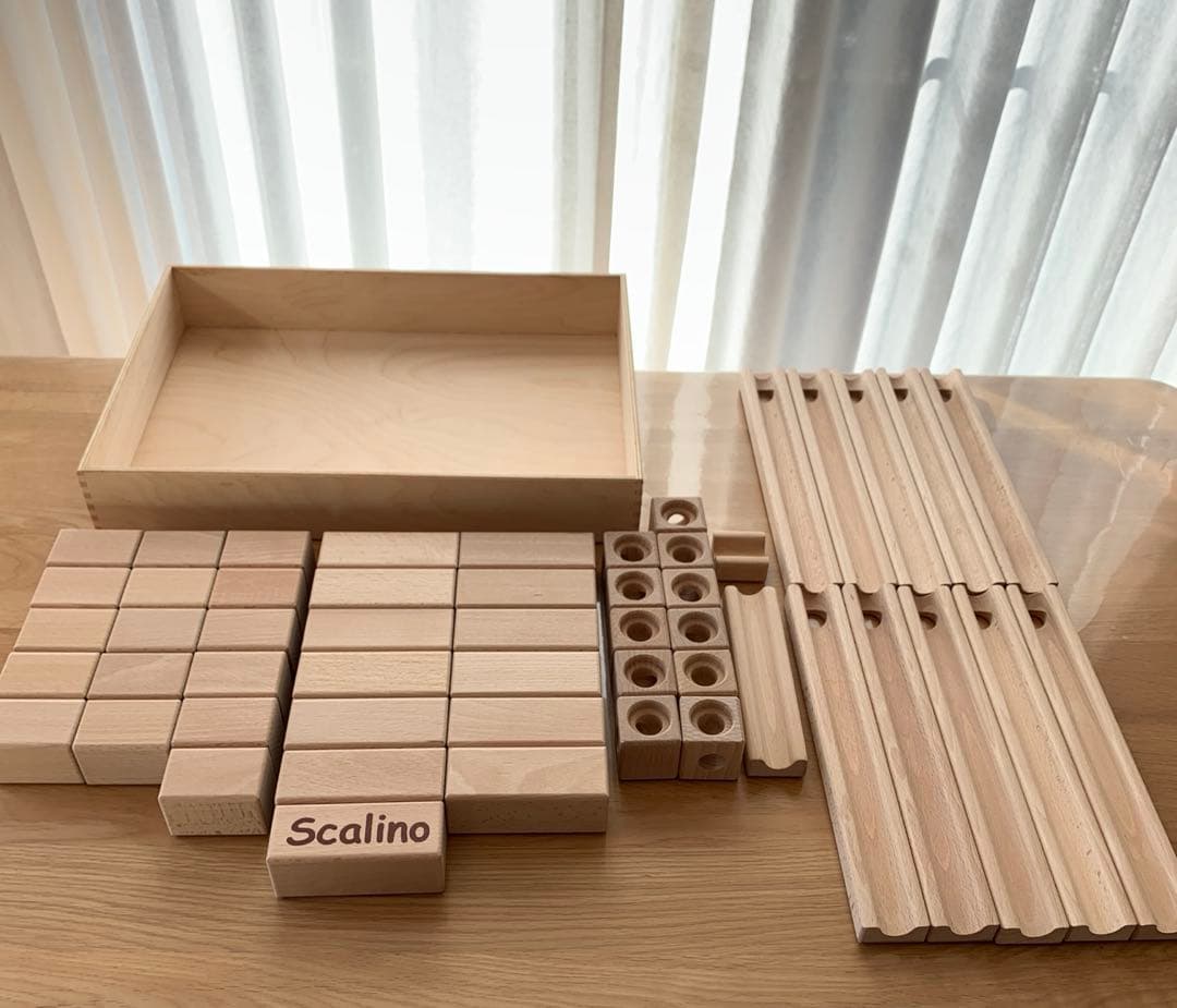極美品Scalino 2＊全52パーツ＊木製 知育玩具＊ビー玉12個＊長パーツ多