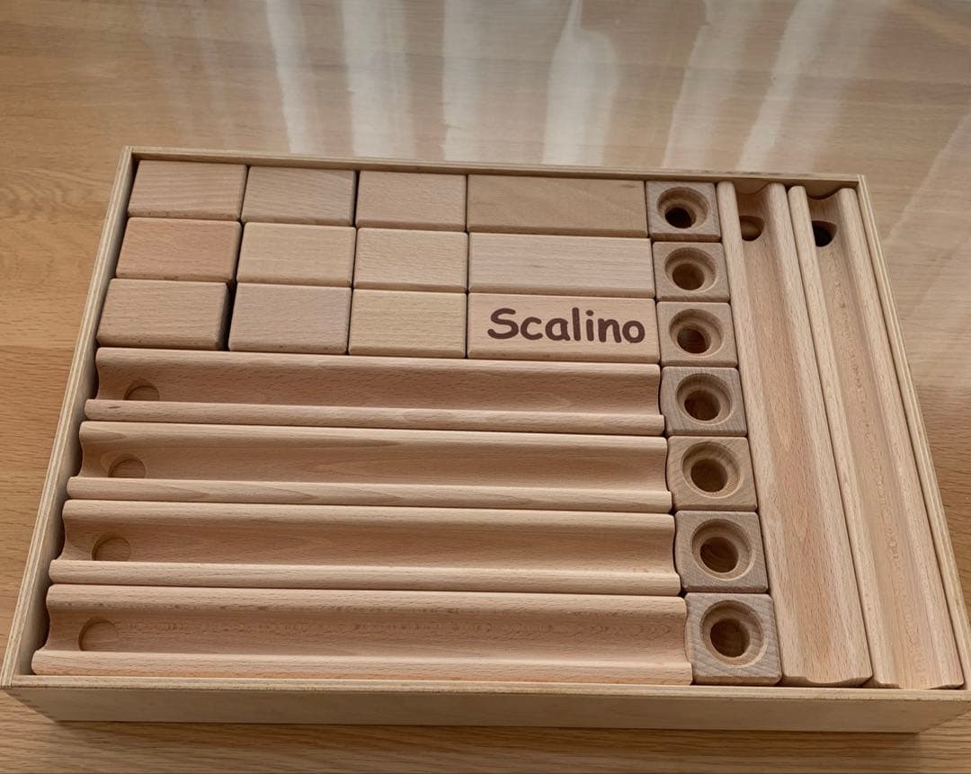 極美品Scalino 2＊全52パーツ＊木製 知育玩具＊ビー玉12個＊長パーツ多