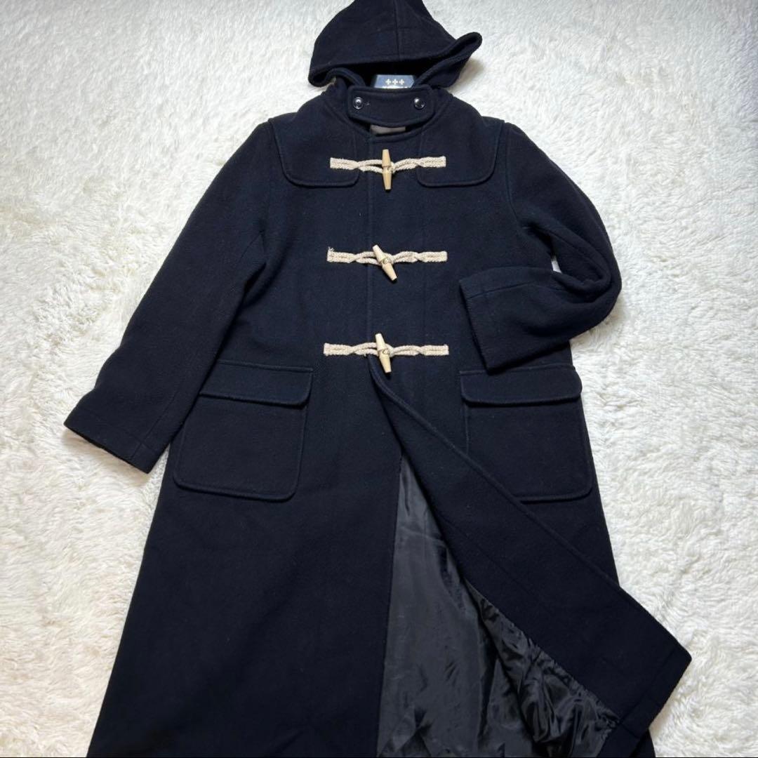 BEAMS BOY メルトンロングダッフルコート ネイビー