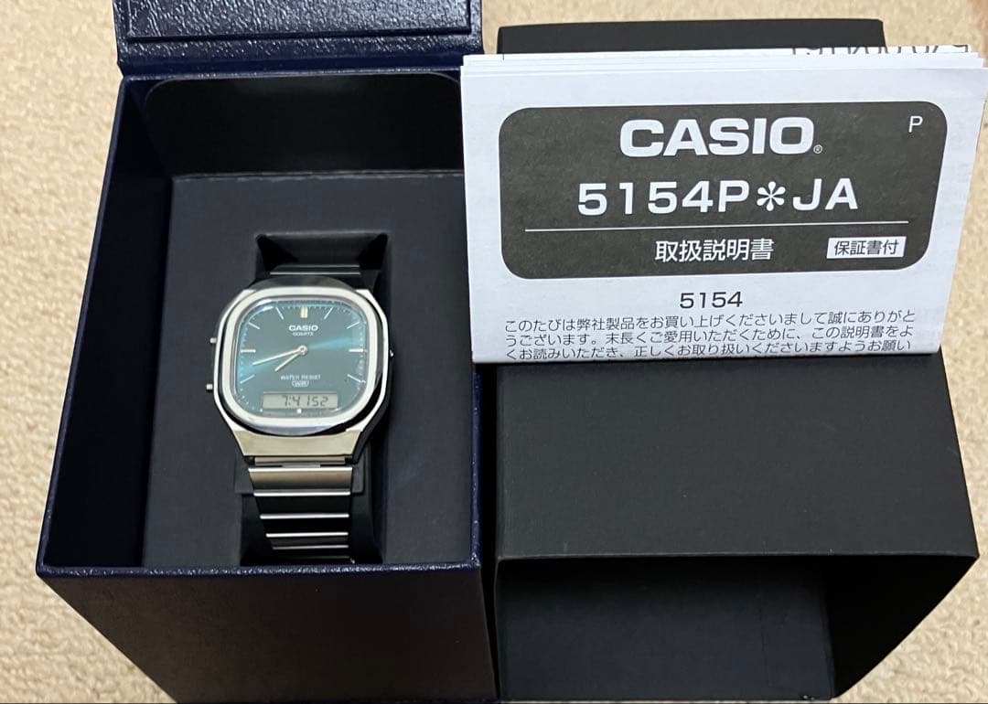 カシオ AQ-240E-3AJF 希少ブルーグリーン 国内正規品 AQ240