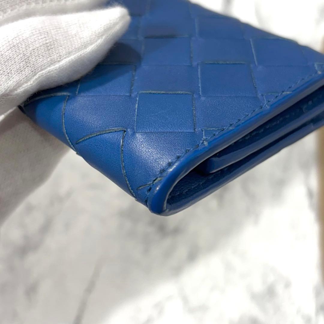 ボッテガヴェネタ ケース マキシ ブルー イントレチャート 小銭入れ